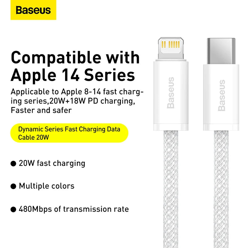 Basues 20W PD USB C Cable for iPhone 14 13 12 Pro Max Fast Charging USB C Cable for iPhone 12 Mini Pro Max Data USB Type C Cable